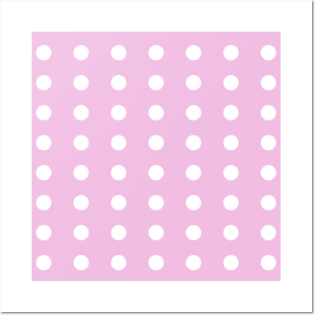 Mask seamless pattern with white polka dots on a tile pastel pink background Wall Art by mstartwork